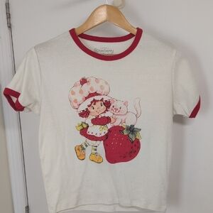 Strawberry Shortcake White and Red Women's Short Sleeve Tee
